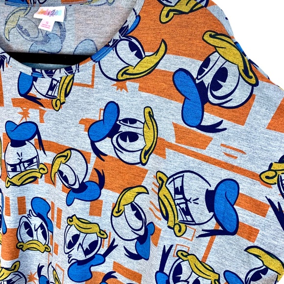 LuLaRoe Disney Collaboration Irma Tunic Top High Low Dolman Donald Duck Faces - Picture 8 of 11